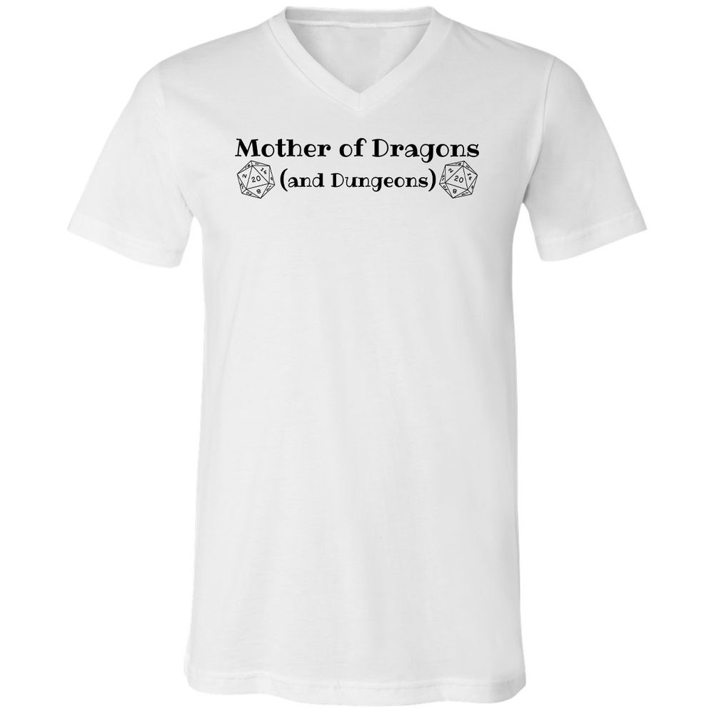 Mother Of Dragons Unisex V-Neck T-Shirt - White - 1