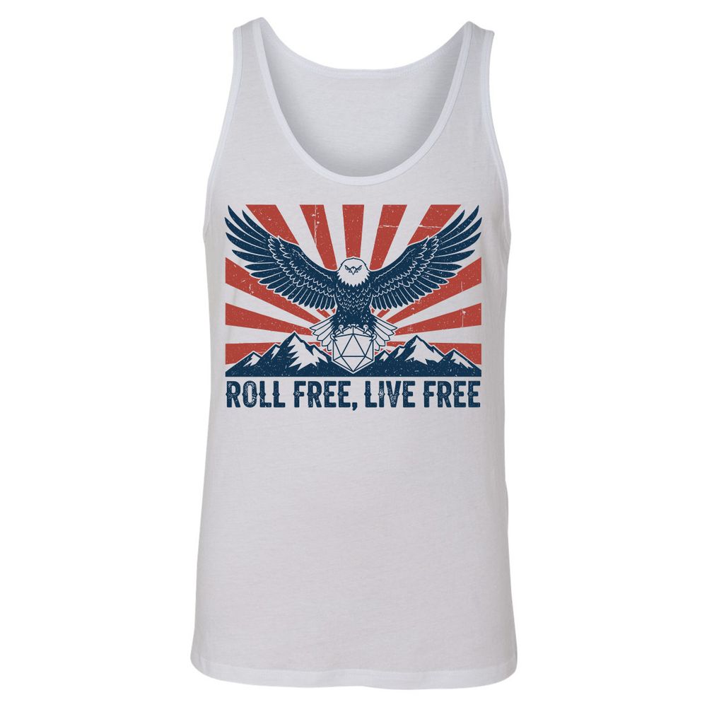 Roll Free, Live Free Unisex Jersey Tank - White - 1