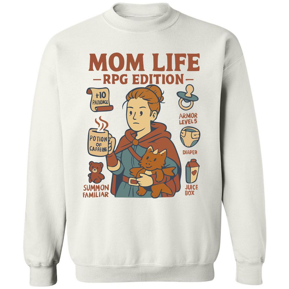 Mom Life RPG Edition Classic Unisex Sweatshirt - White - 1