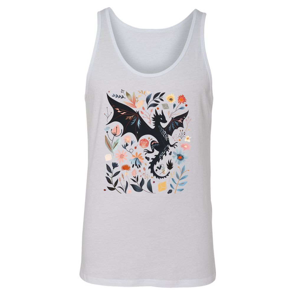 Floral DnD Dragon - White - 1