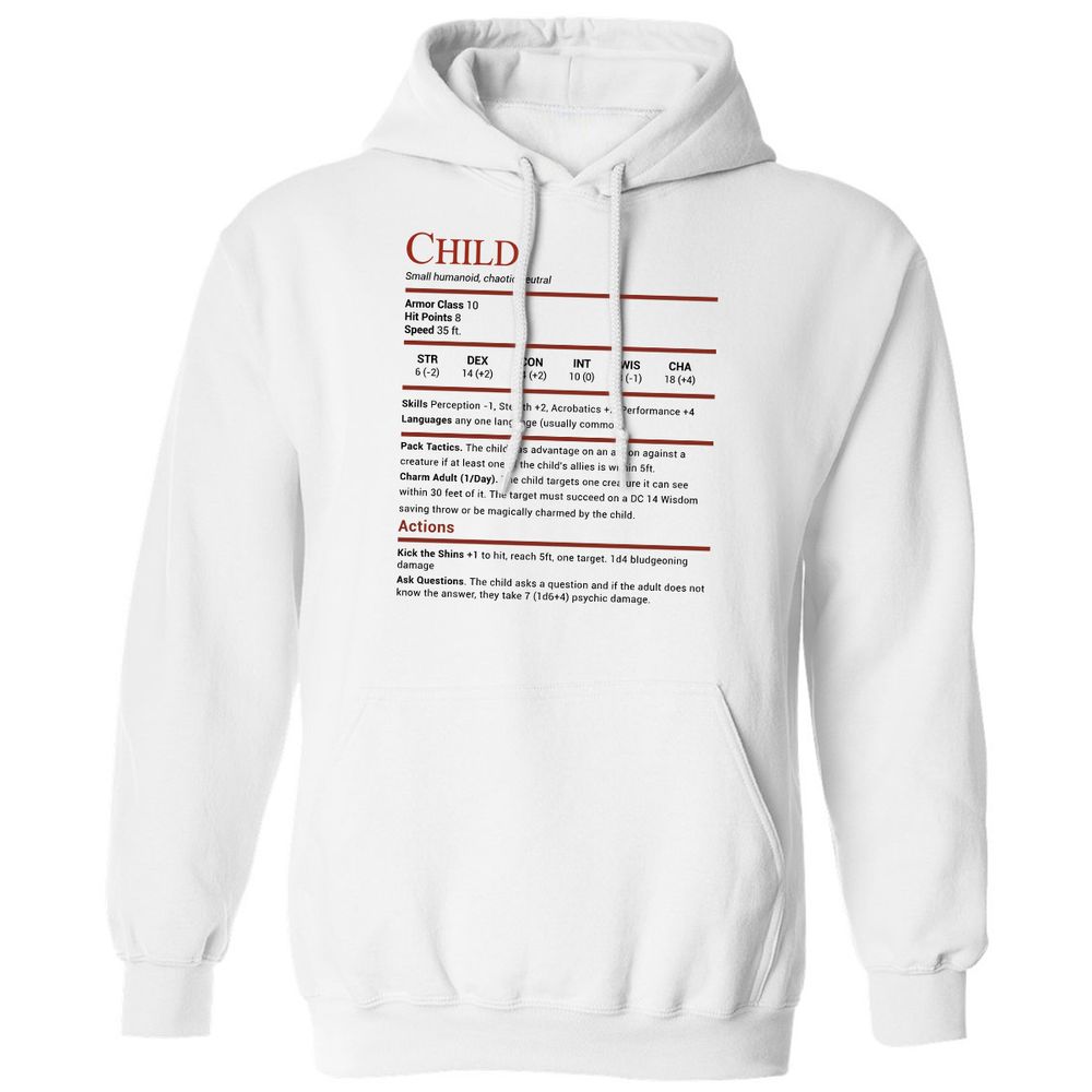 Child Stats Classic Unisex Hoodie - White - 1