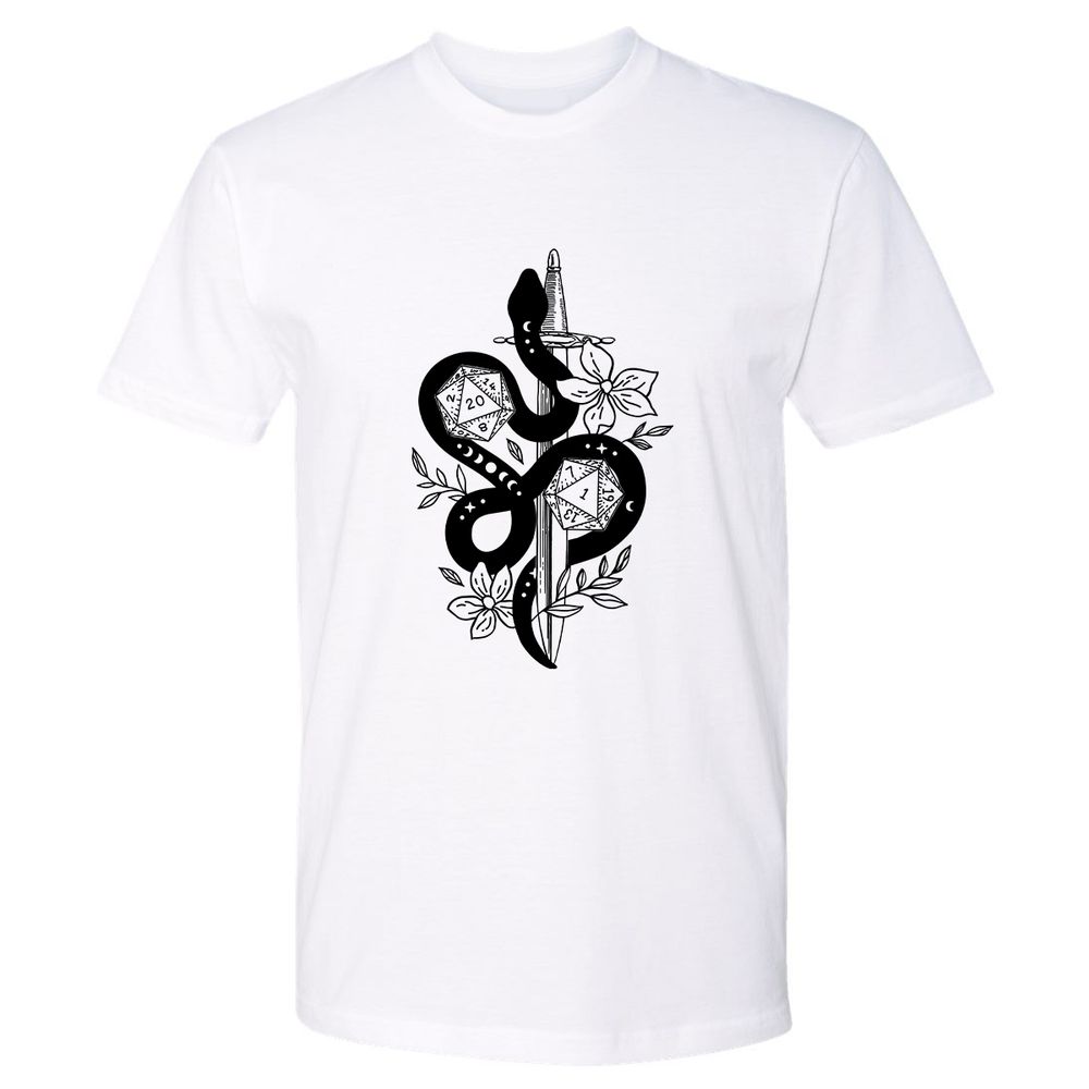 D20 Snake and Sword - White - 1