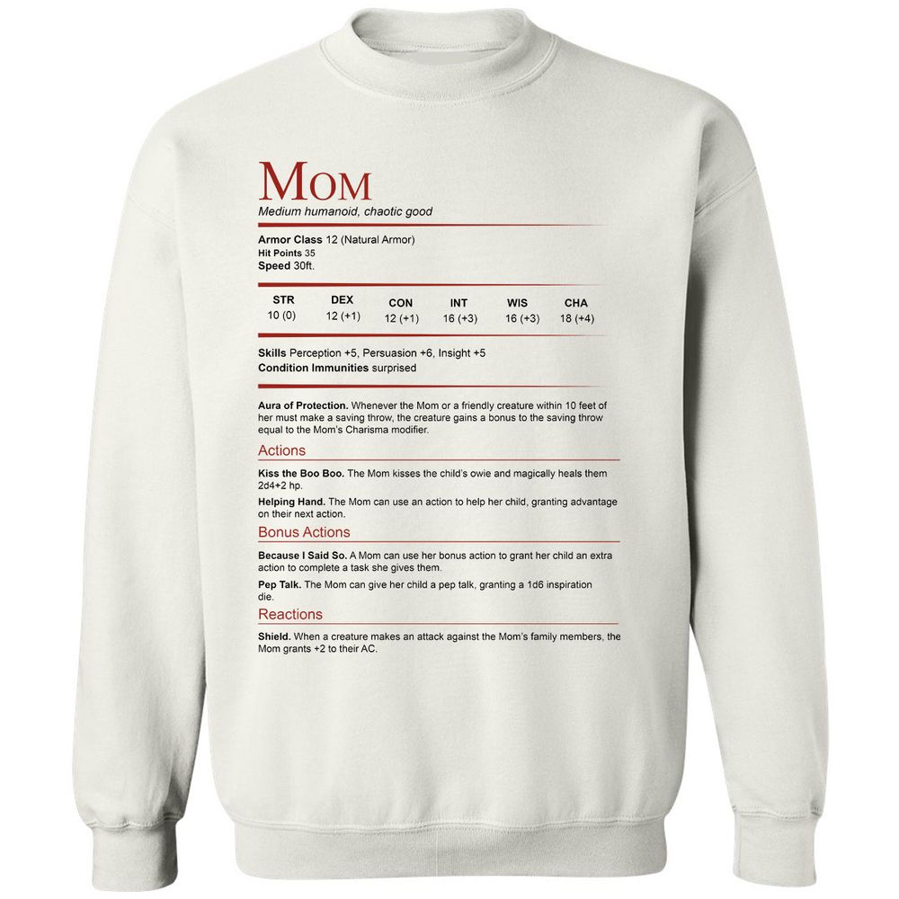 Mom Stats Classic Unisex Sweatshirt - White - 1