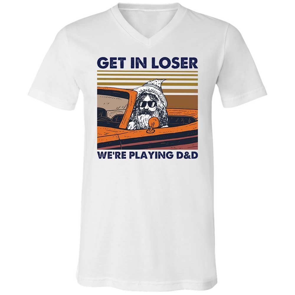 Get in Loser Unisex V-Neck T-Shirt - White - 1