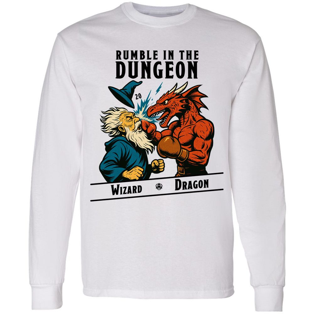 Rumble in the Dungeon Long Sleeve T-Shirt - White - 1