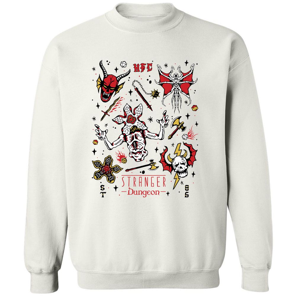 STRANGER DUNGEON Classic Unisex Sweatshirt - White - 1