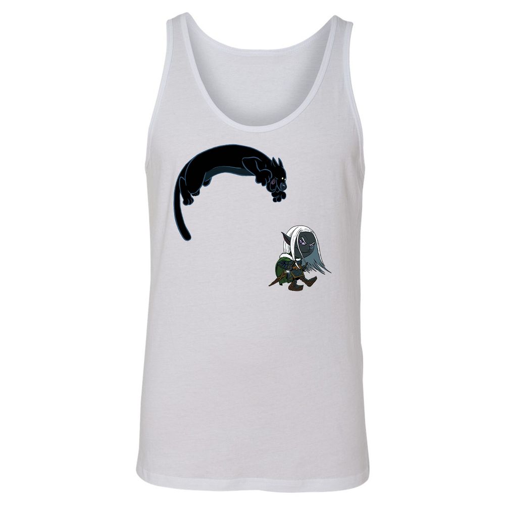Drizzt And Guenhwyvar Unisex Jersey Tank - White - 1