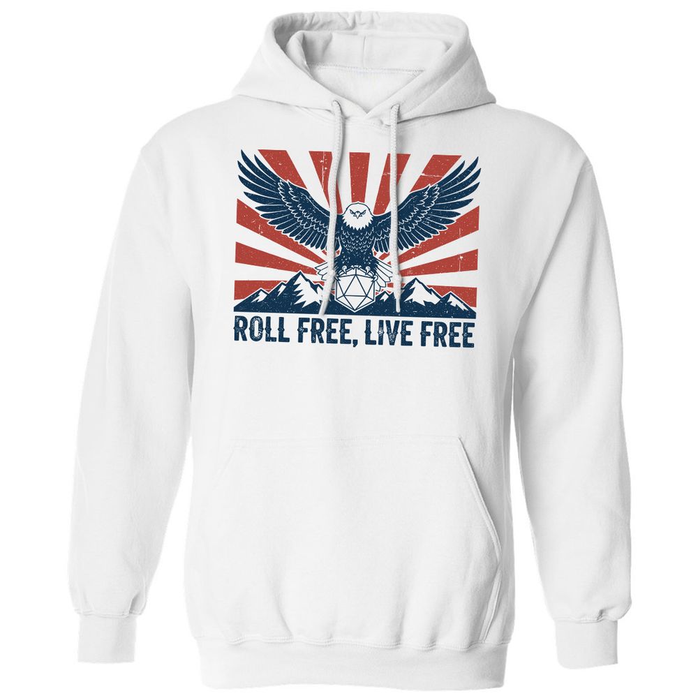 Roll Free, Live Free Classic Unisex Hoodie - White - 1