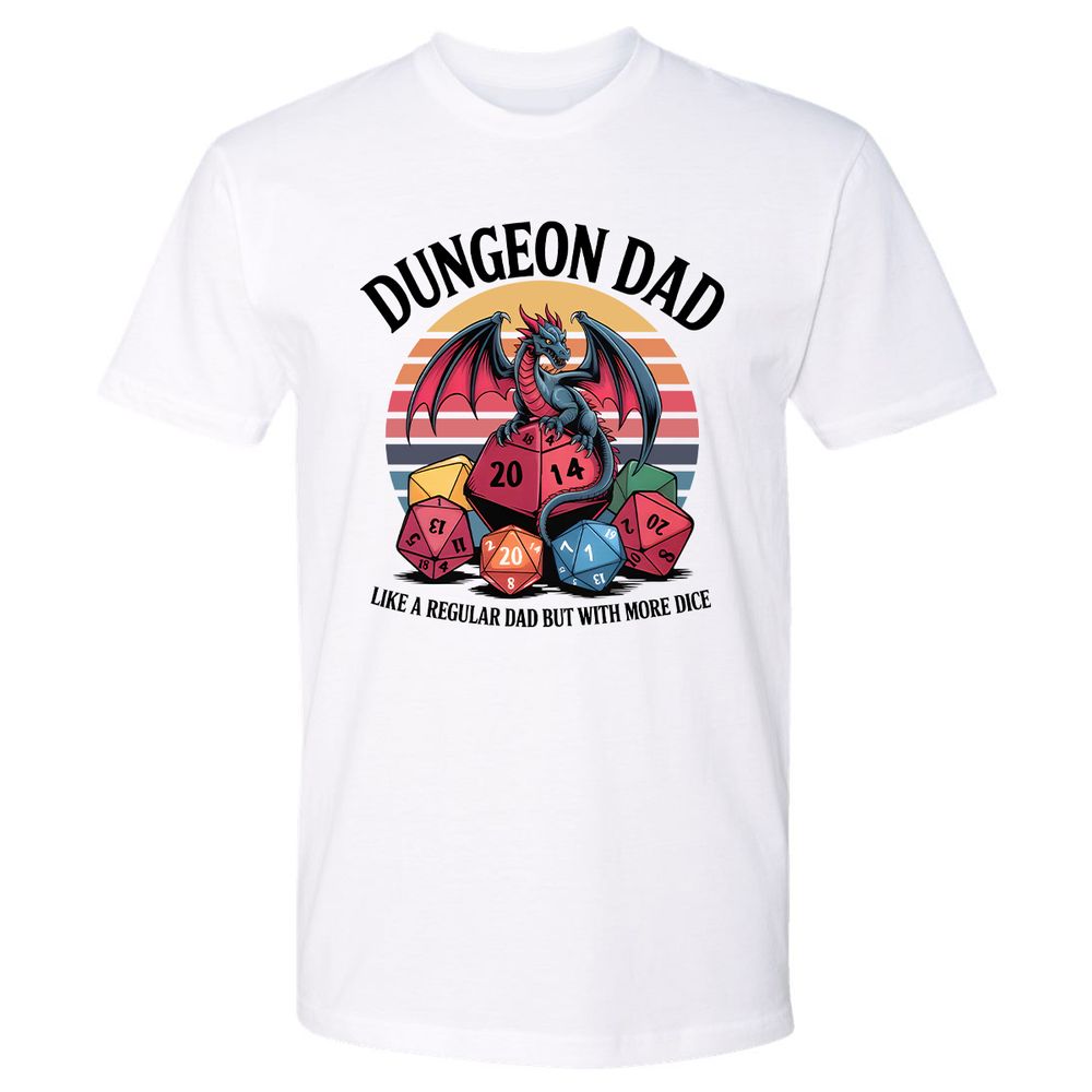 Dungeon Dad With More Dice Premium Unisex T-Shirt - White - 1