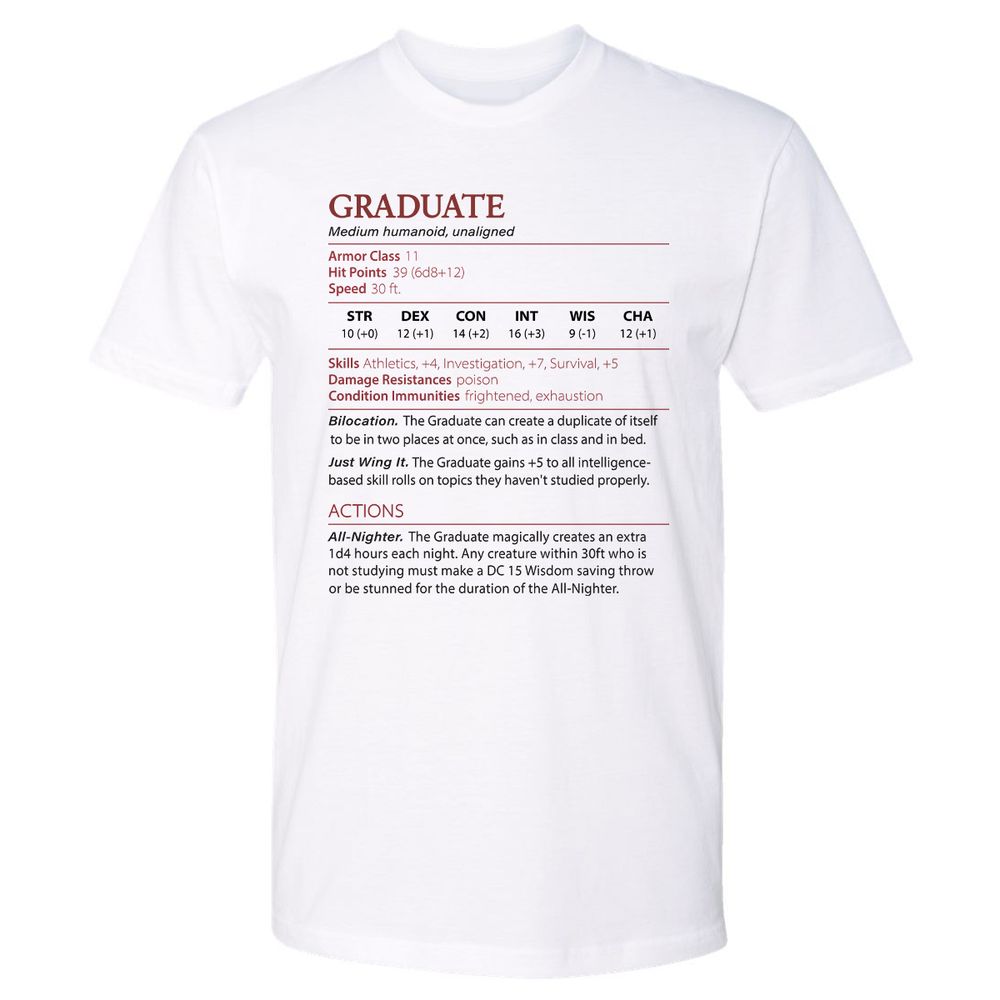Graduate Stats Premium Unisex T-Shirt - White - 1