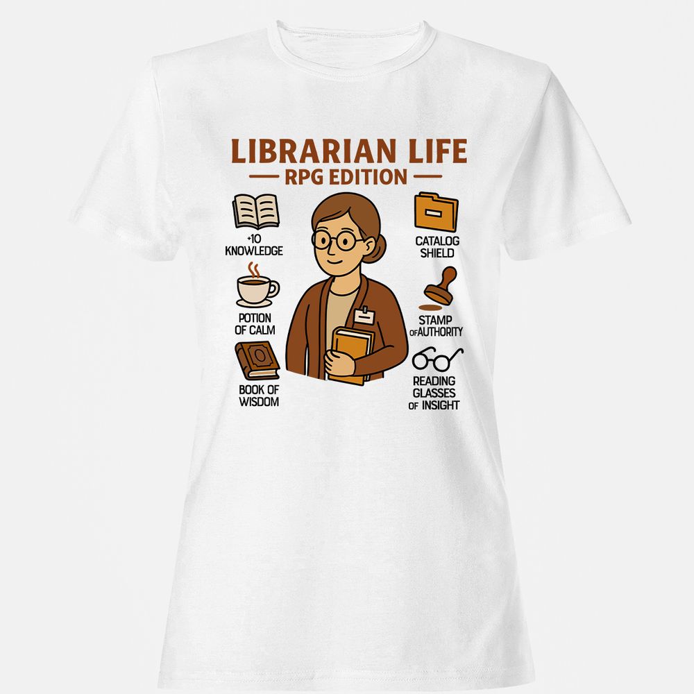 Librarian Life RPG Edition Women's T-Shirt - White - 1