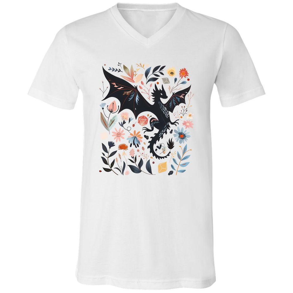 Floral DnD Dragon - White - 1