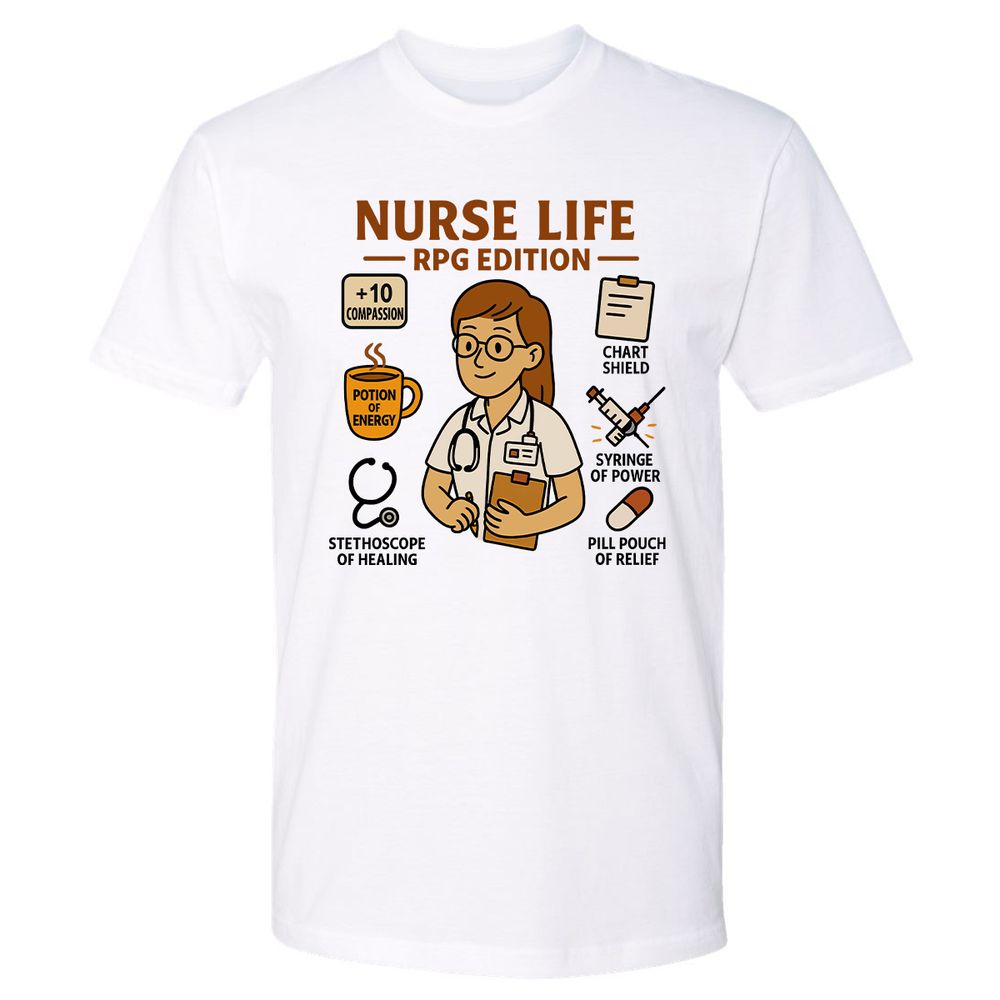 Nurse Life RPG Edition Premium Unisex T-Shirt - White - 1