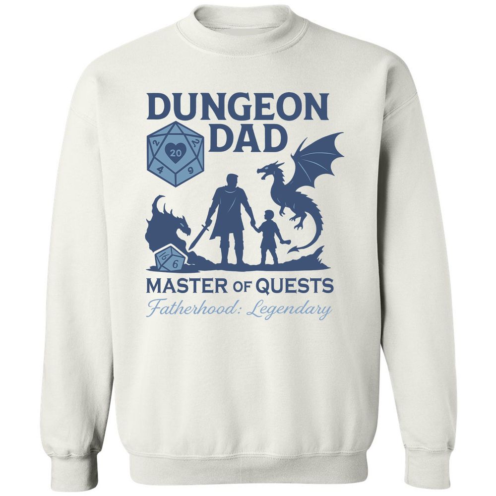 Dungeon Dad Master Of Quests Classic Unisex Sweatshirt - White - 1