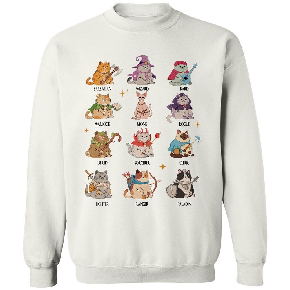 Dungeons And Cats Classic Unisex Sweatshirt - White - 1