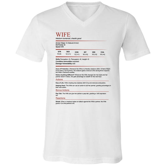 Wife White Unisex V-Neck T-Shirt - White - 1