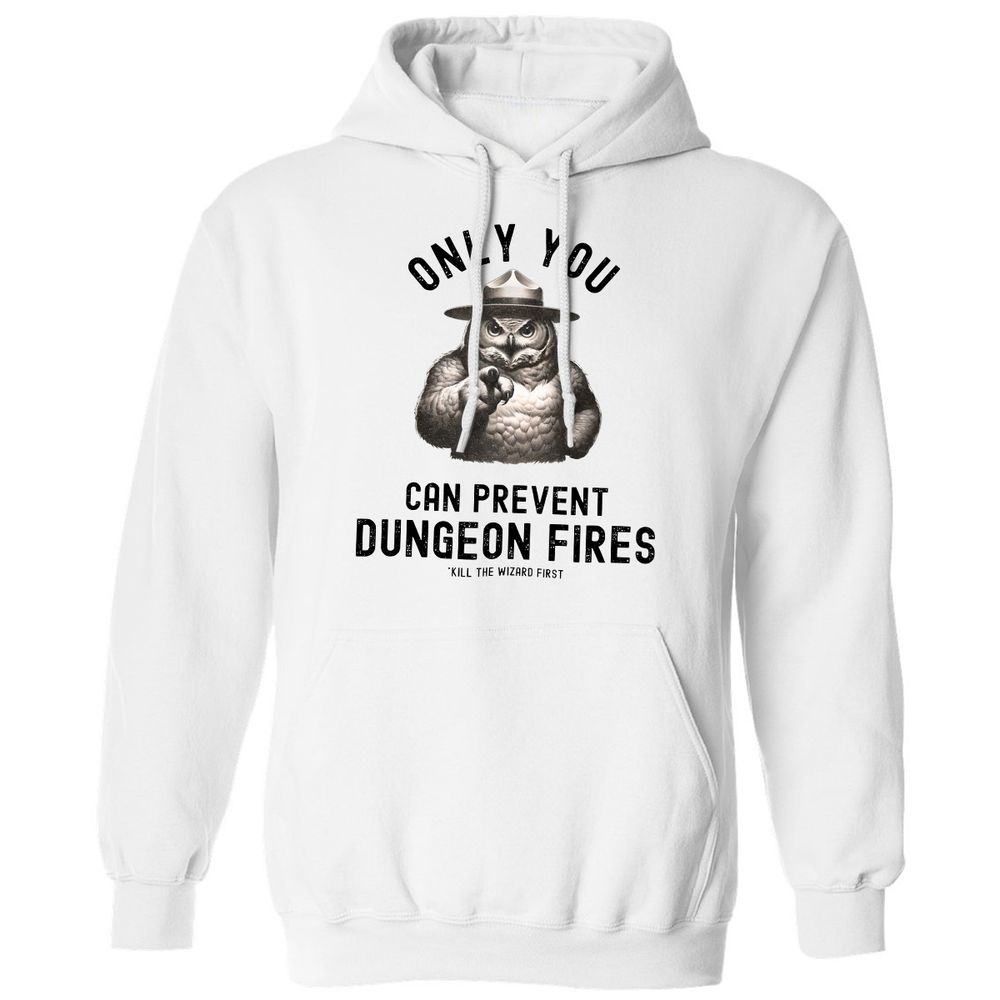 Only You Can Prevent Dungeon Fires Classic Unisex Hoodie - White - 1