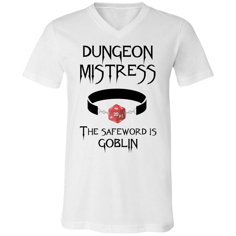 Dungeon Mistress Unisex V-Neck T-Shirt - White - 1