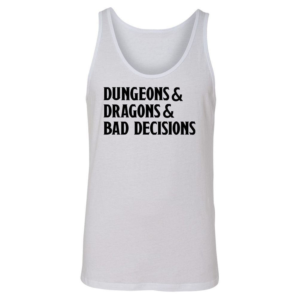 Bad Decisions Unisex Jersey Tank - White - 1