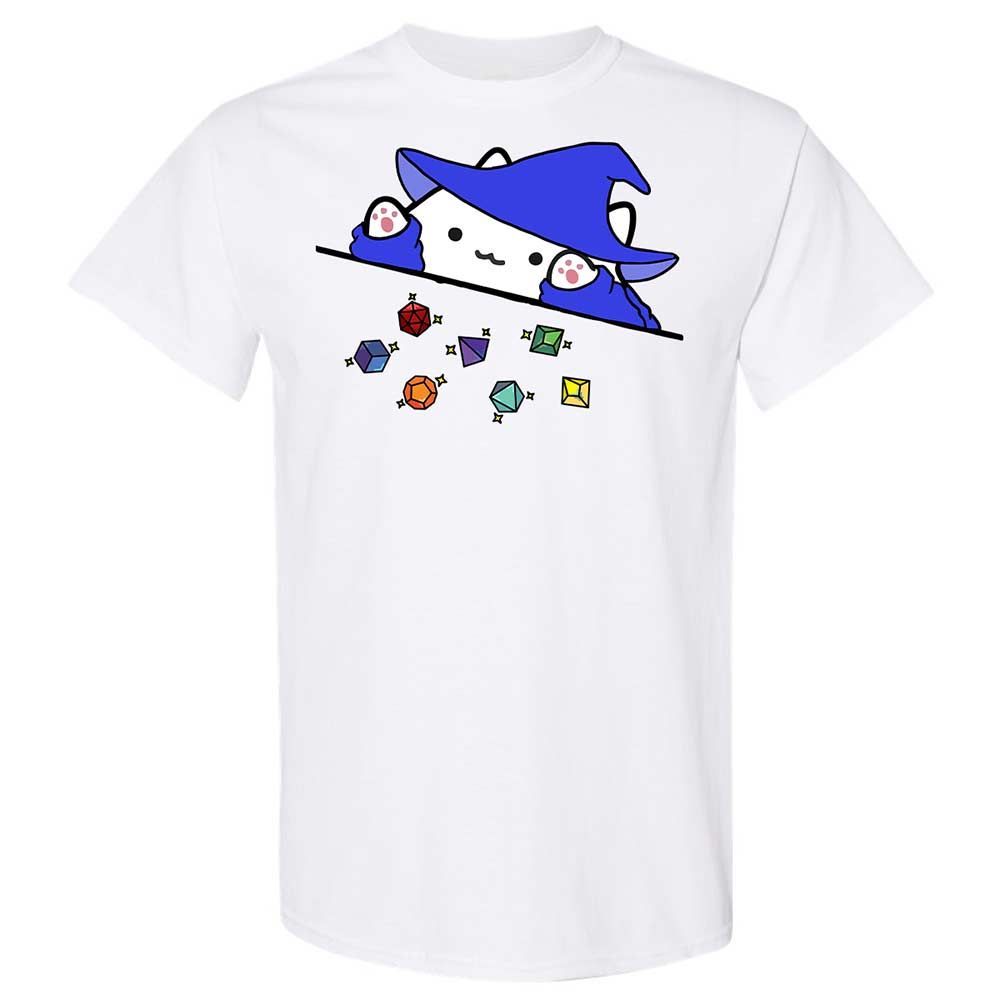 Cat Throws Dices Classic Unisex T-Shirt - White - 1