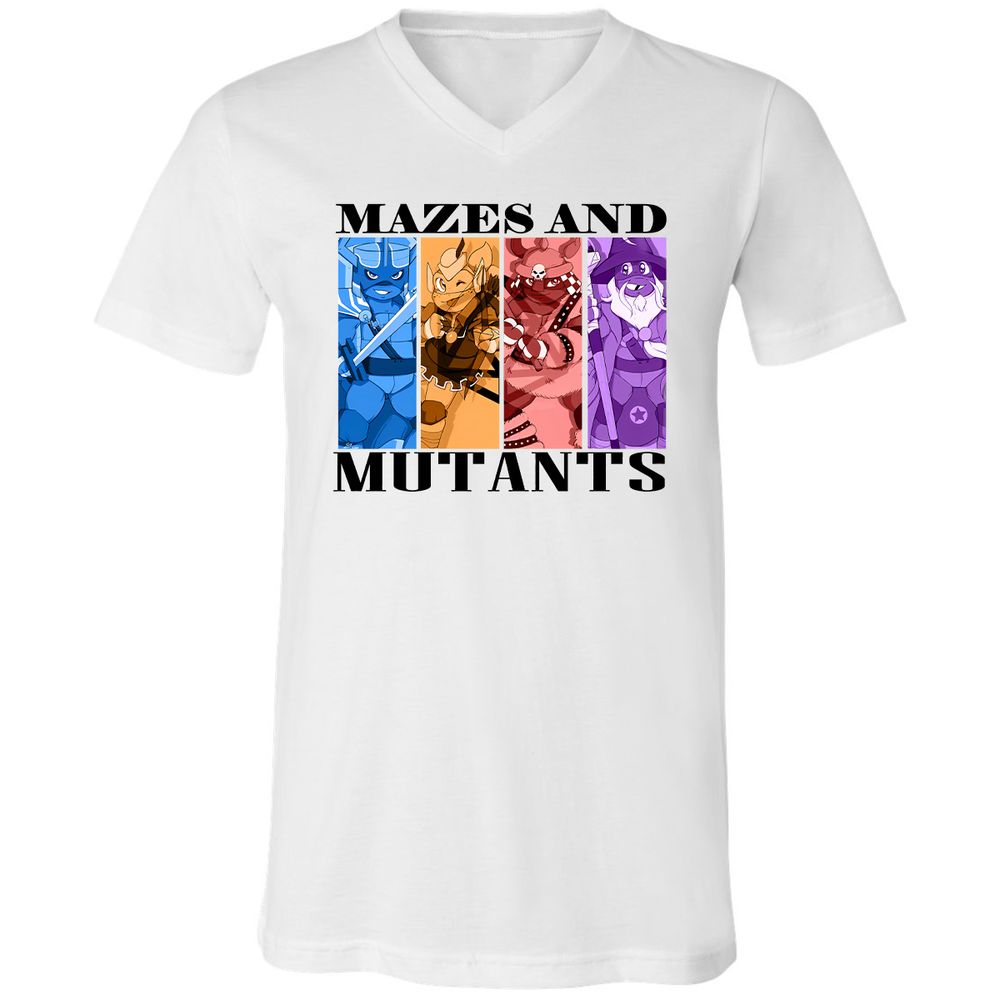 Mazes & Mutants Unisex V-Neck T-Shirt - White - 1