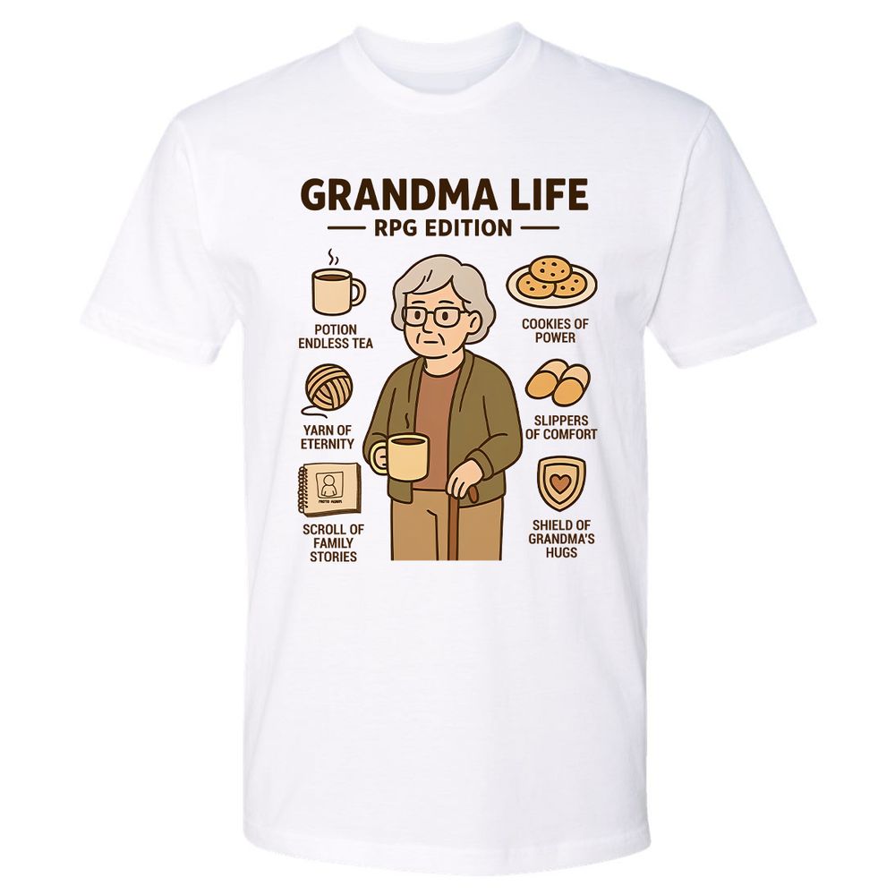 Grandma Life RPG Edition Premium Unisex T-Shirt - White - 1