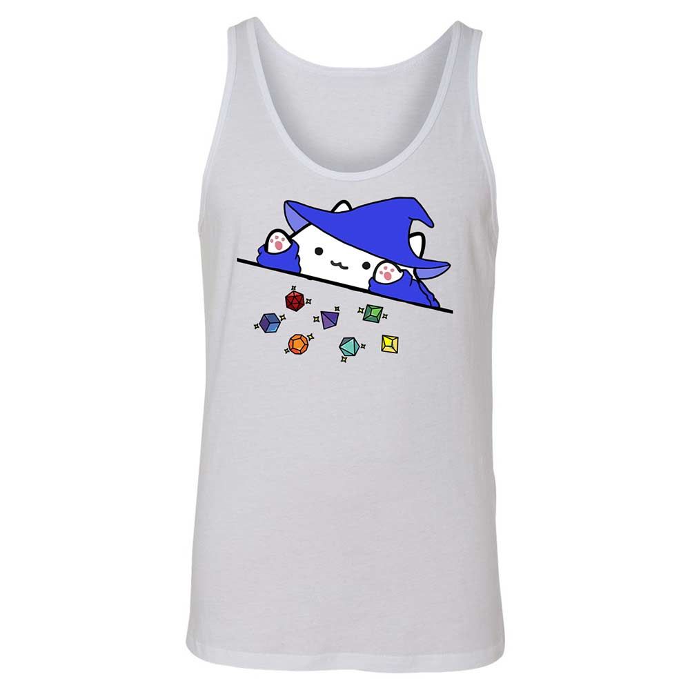 Cat Throws Dices Unisex Jersey Tank - White - 1