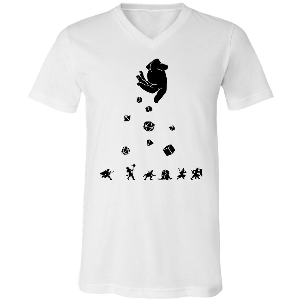 Rocks Fall, Everyone Dice Unisex V-Neck T-Shirt - White - 1