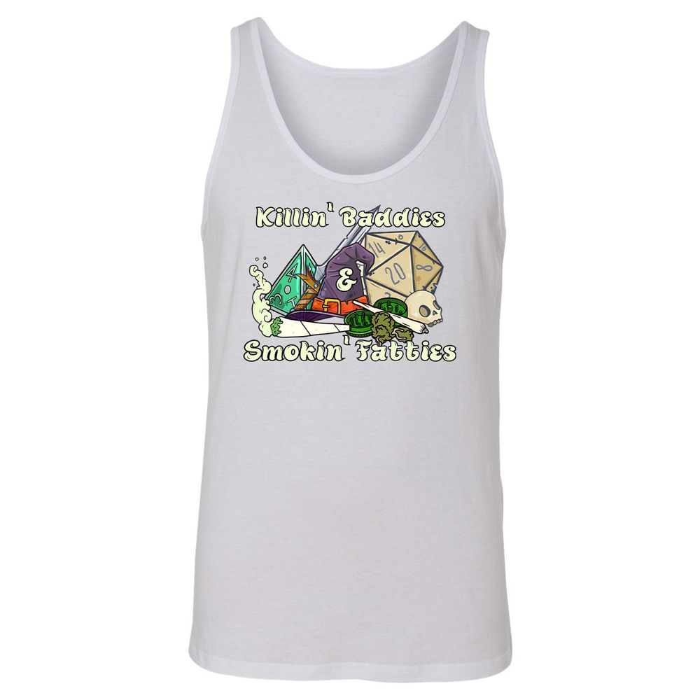 Killin' Baddies Smokin' Fatties Unisex Jersey Tank - White - 1