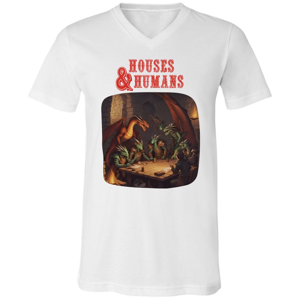 Houses And Humans Unisex V-Neck T-Shirt - White - 1