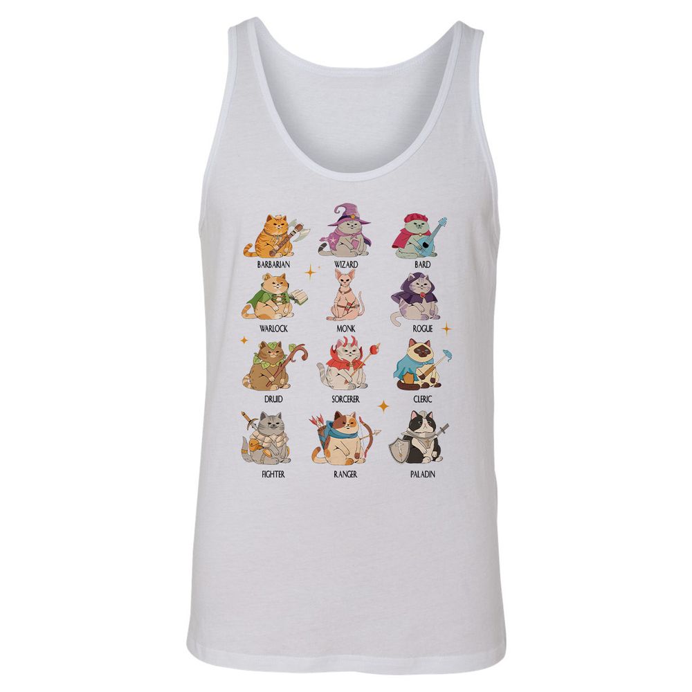 Dungeons And Cats Unisex Jersey Tank - White - 1