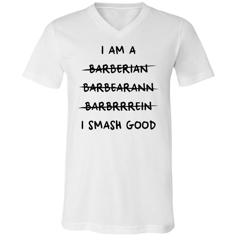 I Am A Barbarian Unisex V-Neck T-Shirt - White - 1