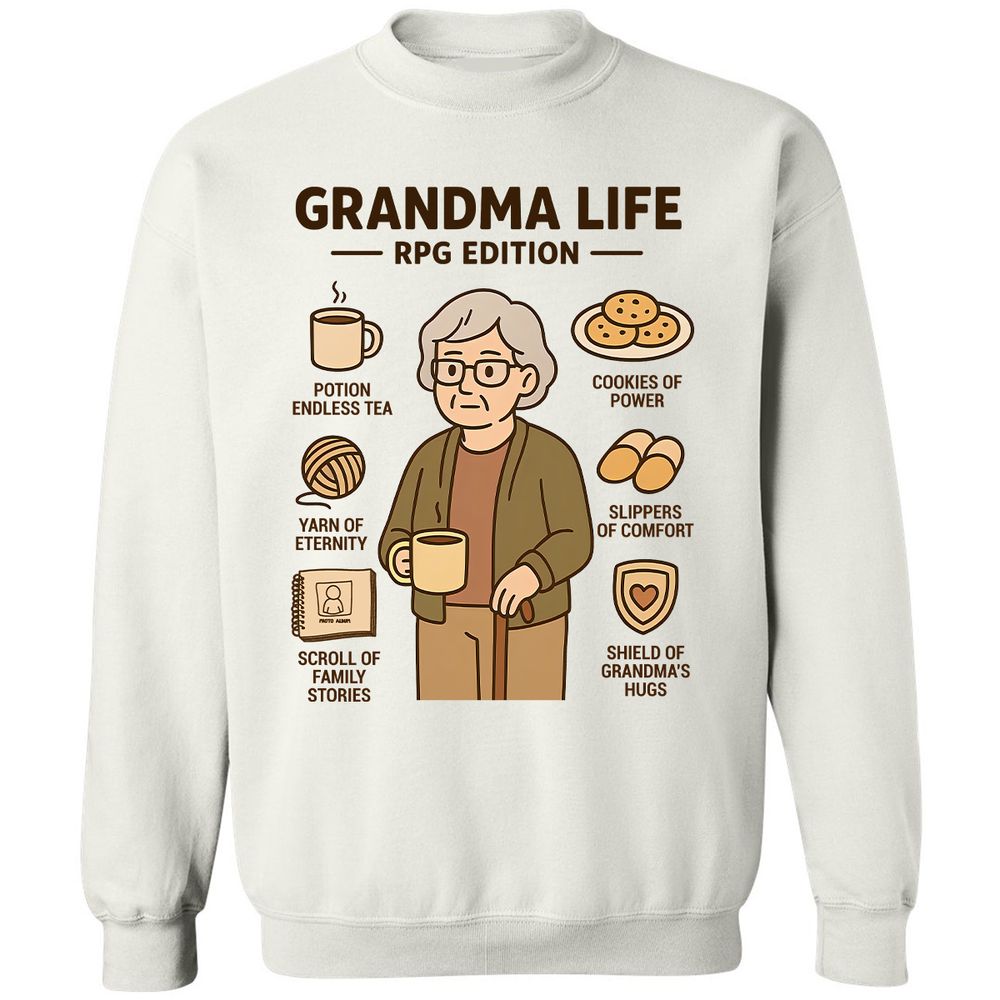 Grandma Life RPG Edition Classic Unisex Sweatshirt - White - 1