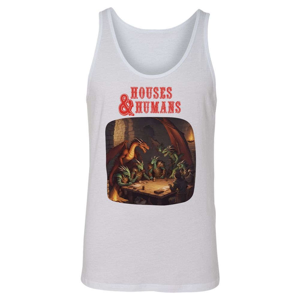 Houses And Humans Unisex Jersey Tank - White - 1