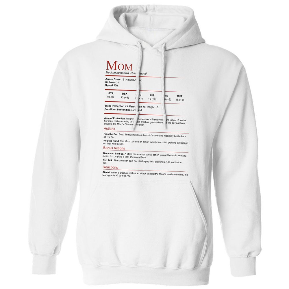 Mom Stats Classic Unisex Hoodie - White - 1