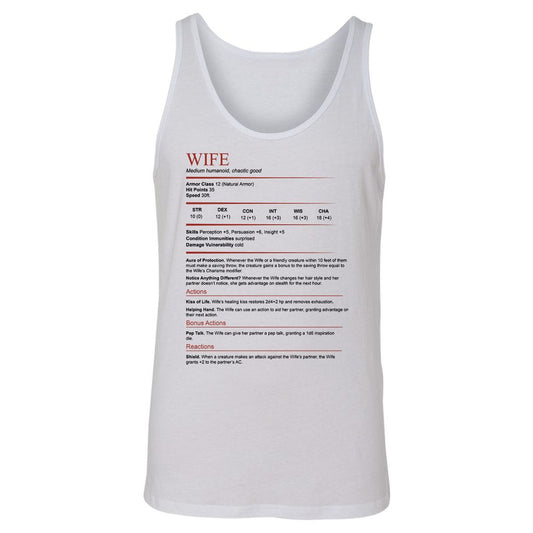 Wife White Unisex Jersey Tank - White - 1