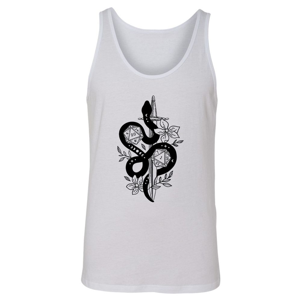 D20 Snake and Sword - White - 1