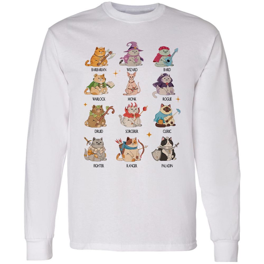 Dungeons And Cats Long Sleeve T-Shirt - White - 1