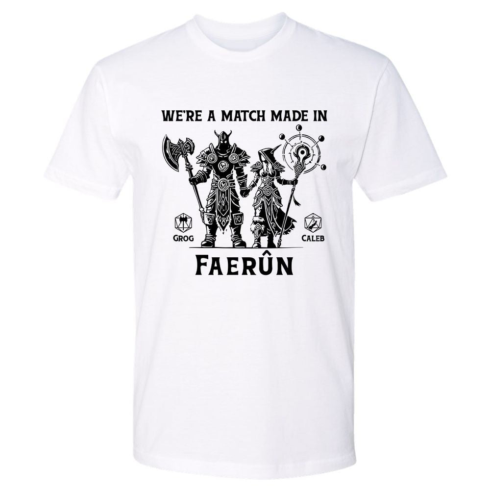 Custom DnD Class Couple Premium Unisex T-Shirt - White - 1