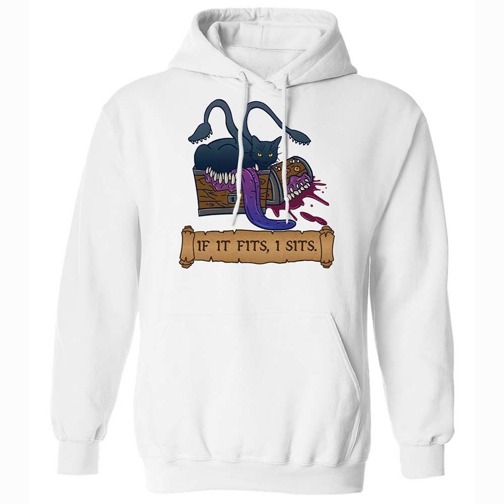 If It Fits I Sits Classic Unisex Hoodie - White - 1