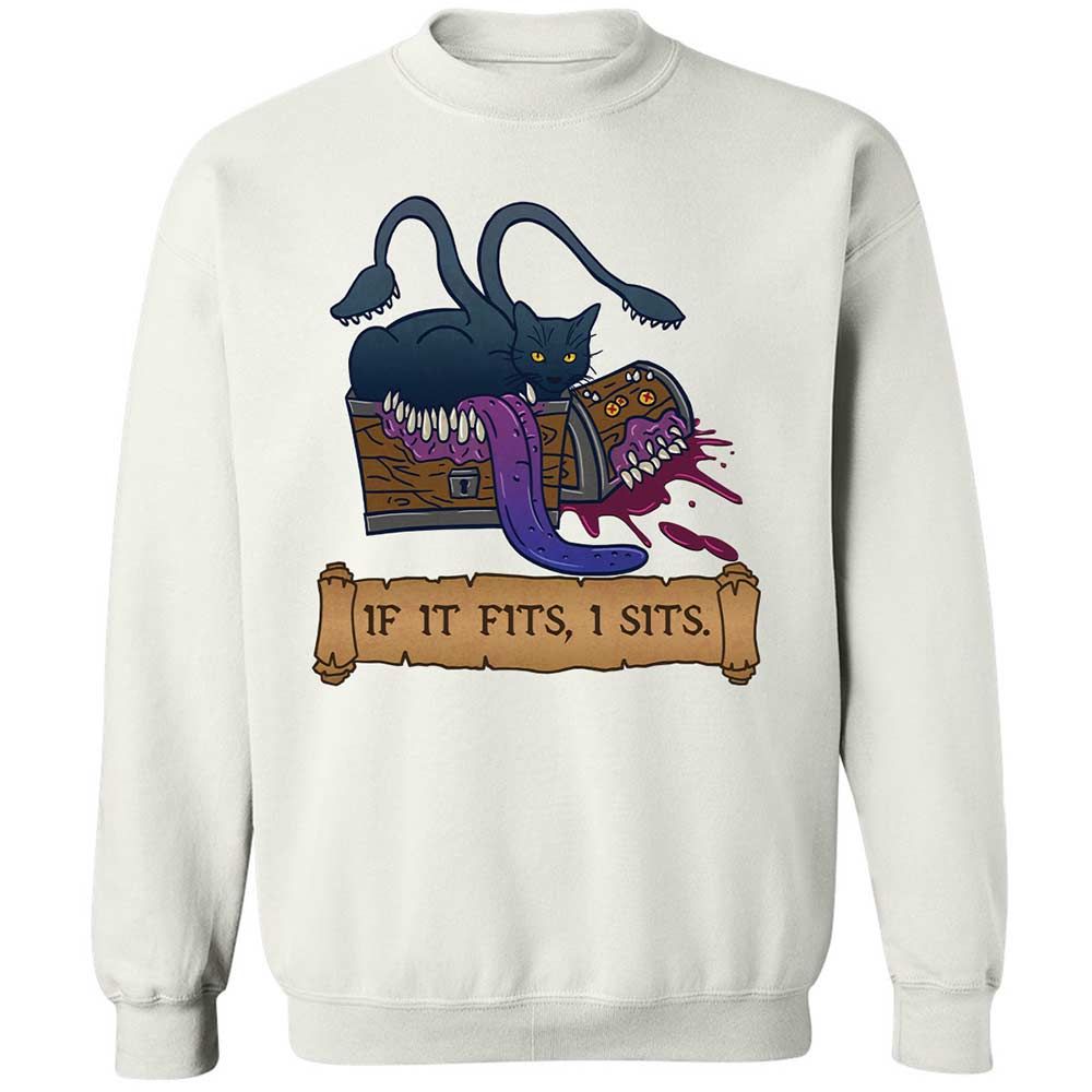 If It Fits I Sits Classic Unisex Sweatshirt - White - 1