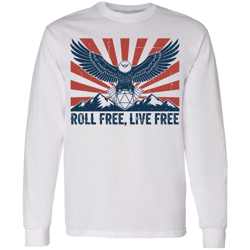 Roll Free, Live Free Long Sleeve T-Shirt - White - 1