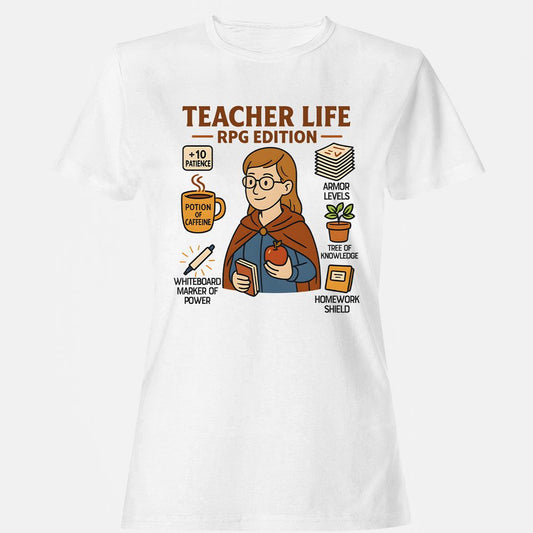 Teacher Life RPG Edition Women's T-Shirt - White - 1