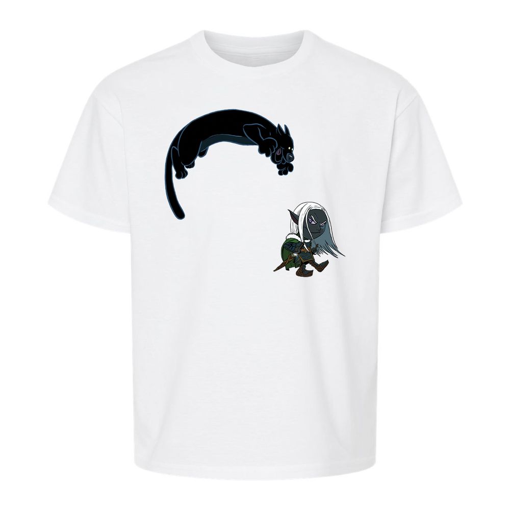 Drizzt and Guenhwyvar Kids T-Shirt - White - 1