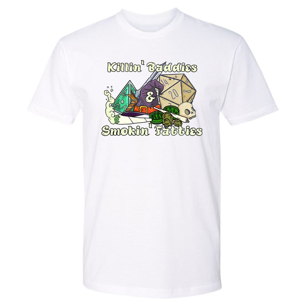 Killin' Baddies Smokin' Fatties Premium Unisex T-Shirt - White - 1