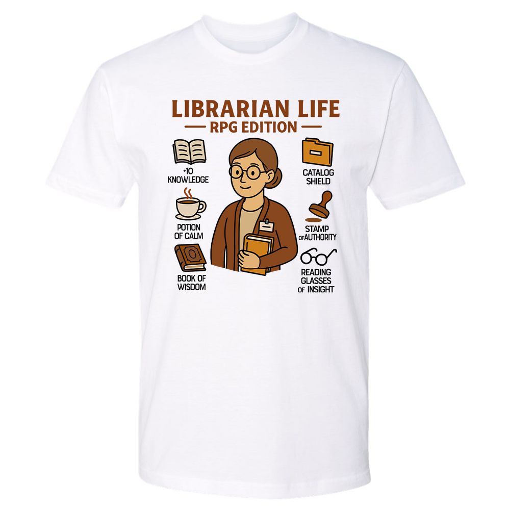 Librarian Life RPG Edition Premium Unisex T-Shirt - White - 1