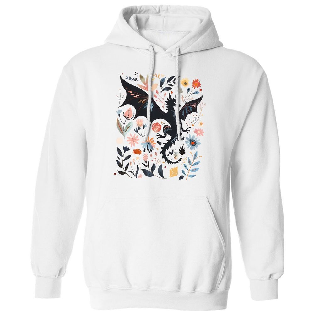 Floral DnD Dragon - White - 1