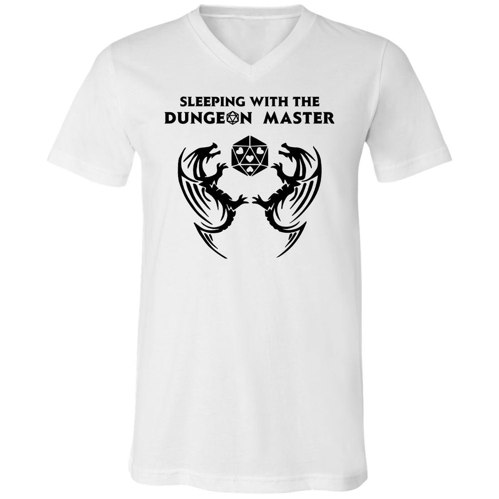 Sleeping With The DM Unisex V-Neck T-Shirt - White - 1