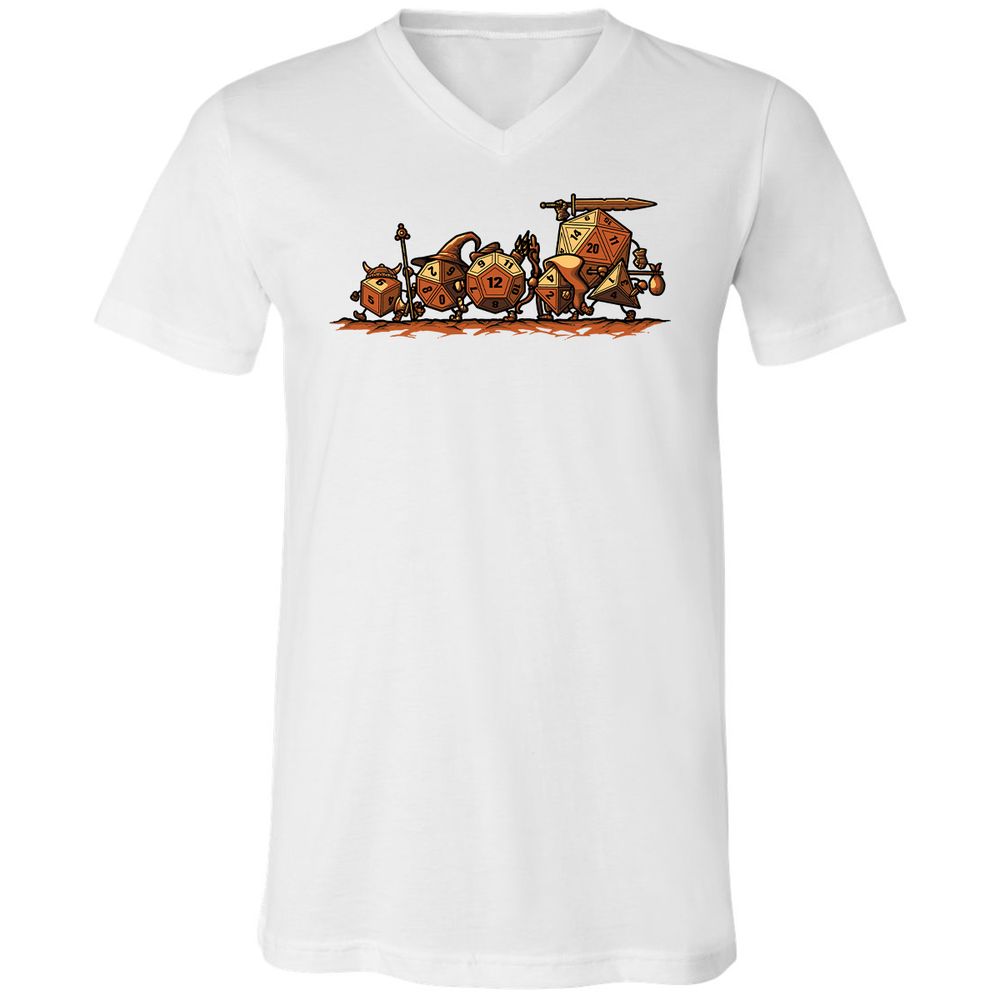 Fellowship Of The Dices Unisex V-Neck T-Shirt - White - 1