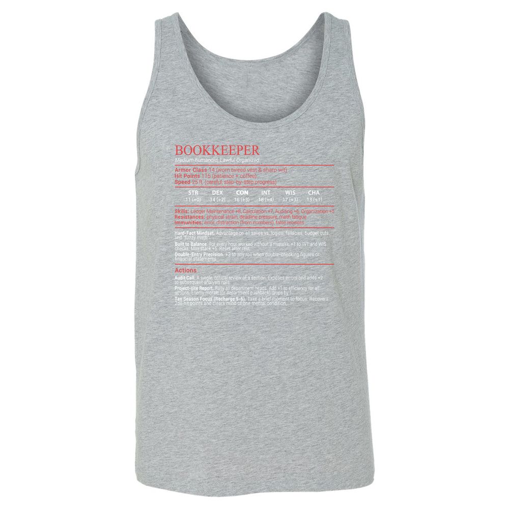 Bookkeepper Stats Block - Athletic Heather - 10